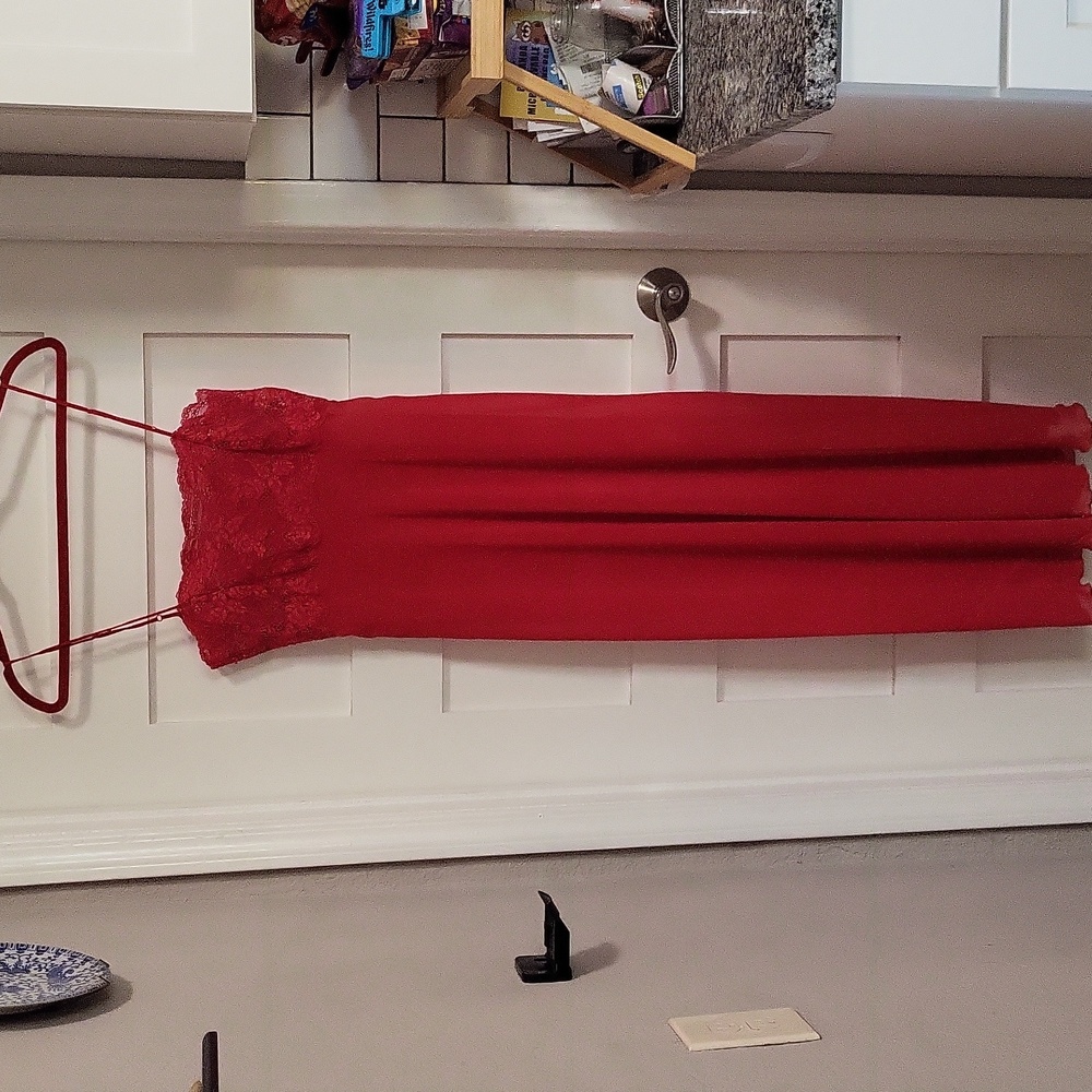 Victoria's Secret Sheer Red Slip Dress